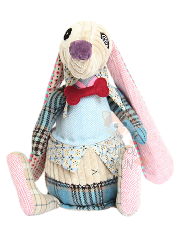 Les déglingos peluche chien nonos original os beige bleu rouge 